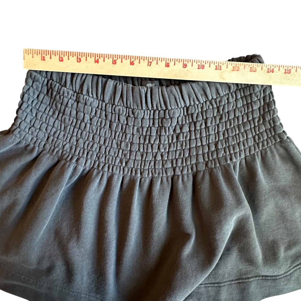 Aerie Skirt NWT Women's‎ Medium Gray Smocked Waist Mini Skirt Casual Athleisure - Picture 4 of 10